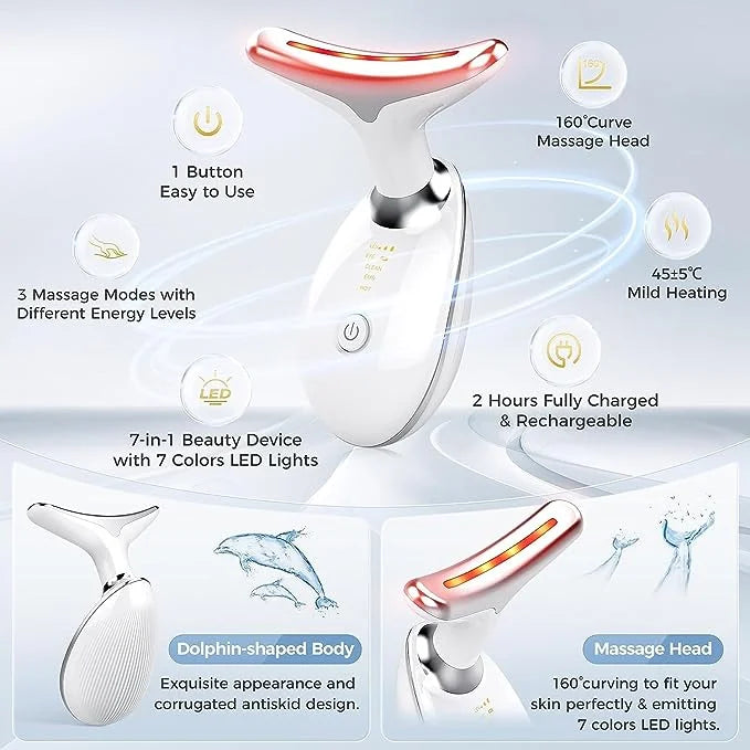 Masajeador Facial Antiarrugas con Estiramiento EMS y Luz LED