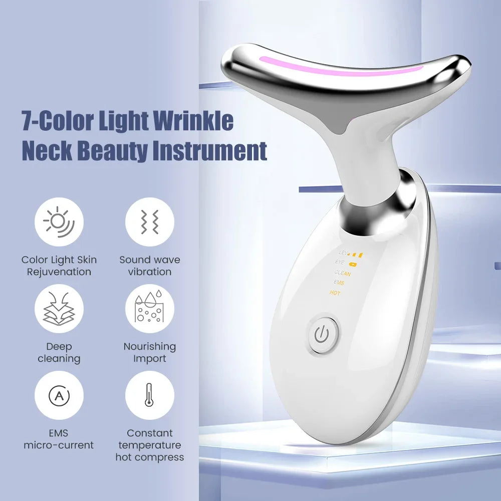 Masajeador Facial Antiarrugas con Estiramiento EMS y Luz LED
