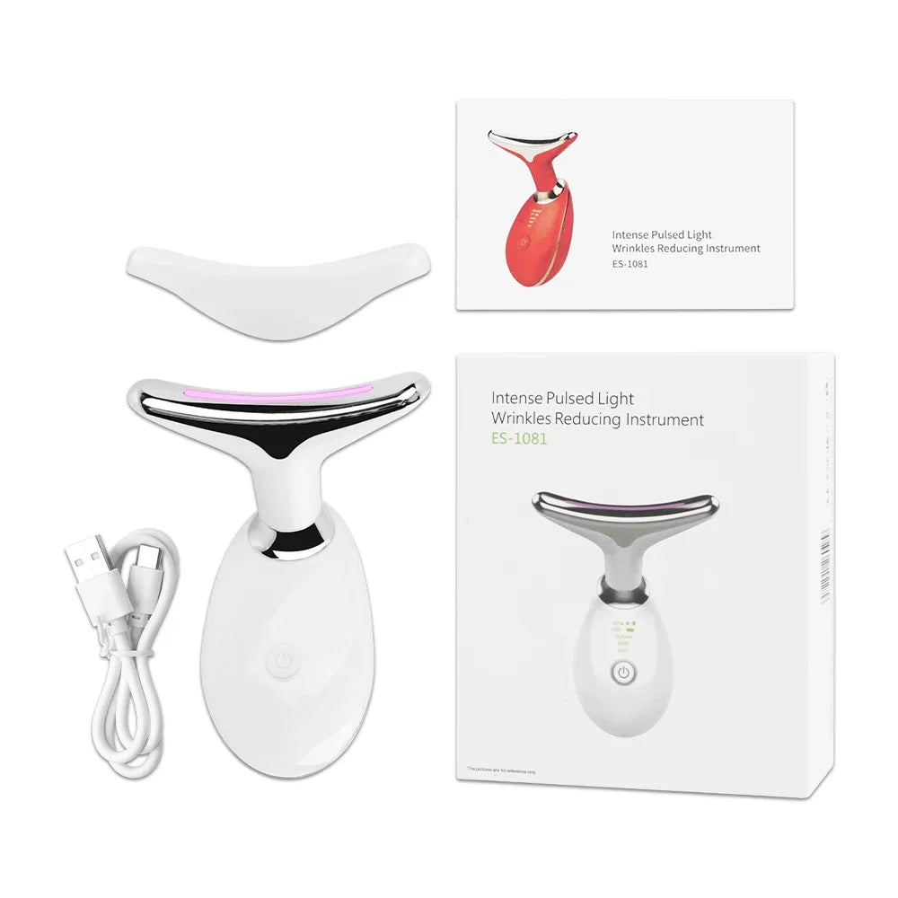 Masajeador Facial Antiarrugas con Estiramiento EMS y Luz LED