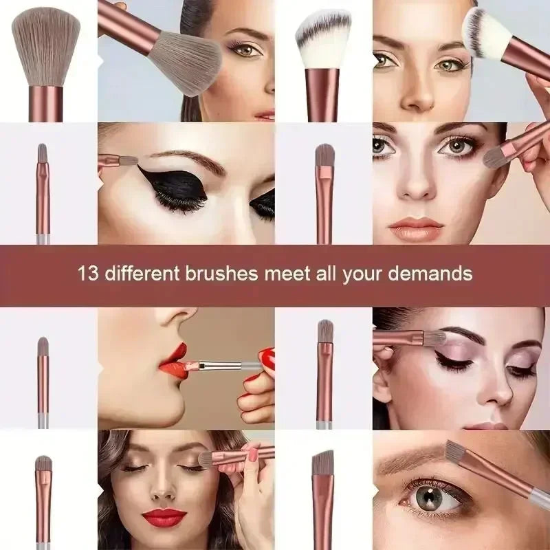 Set de Brochas de Maquillaje Profesional – 13 Piezas