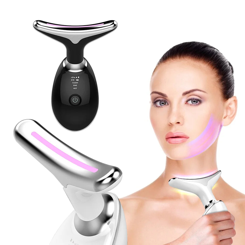 Masajeador Facial Antiarrugas con Estiramiento EMS y Luz LED