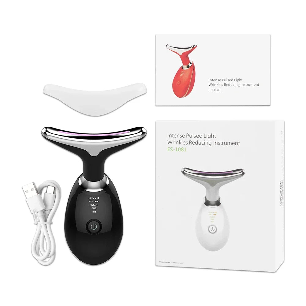 Masajeador Facial Antiarrugas con Estiramiento EMS y Luz LED