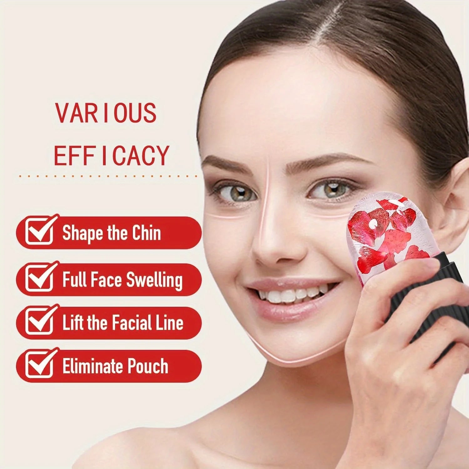 Rodillo Masajeador y Tratamiento Facial Con Hielo