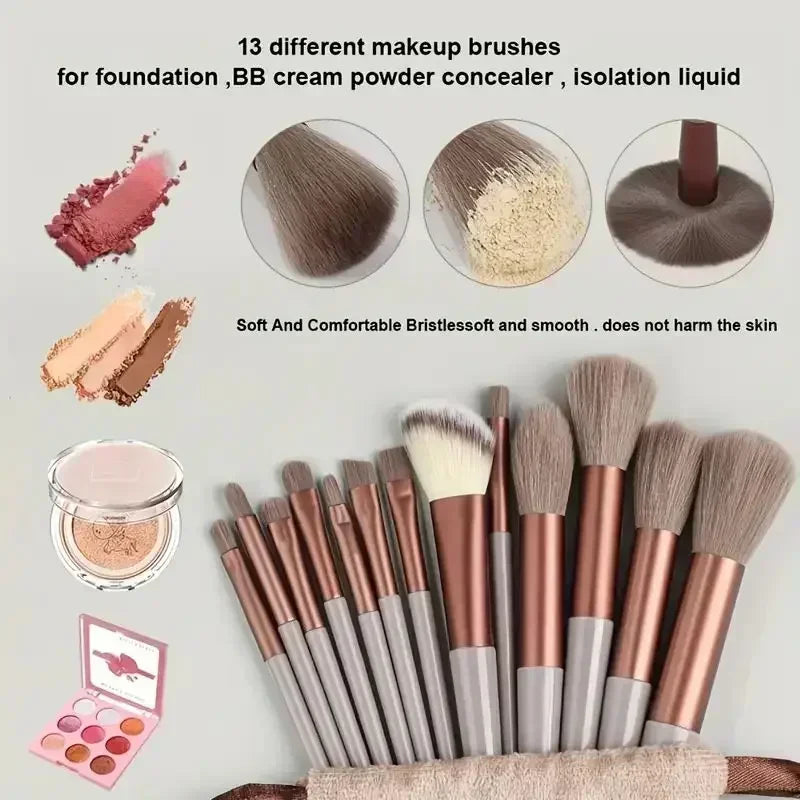 Set de Brochas de Maquillaje Profesional – 13 Piezas