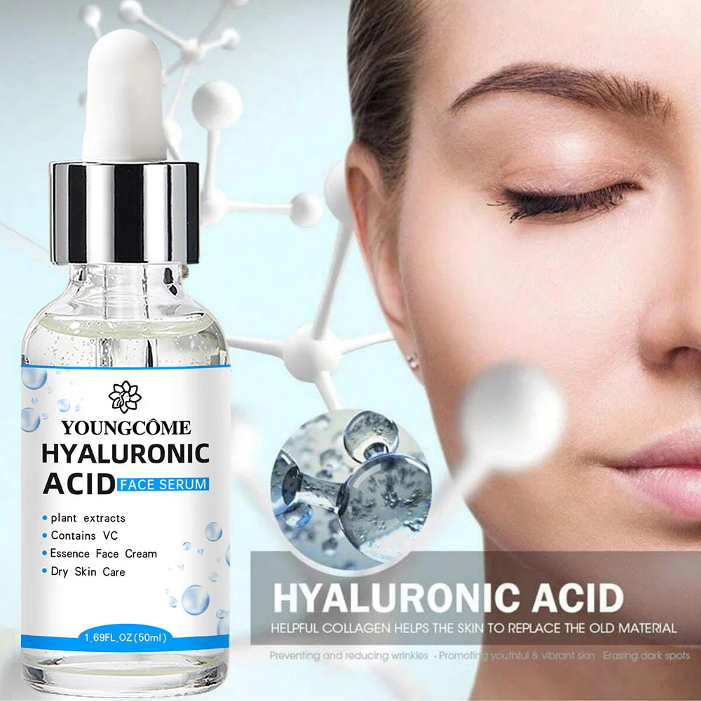 Esencia facial de ácido hialurónico para una hidratación profunda de la piel del rostro.