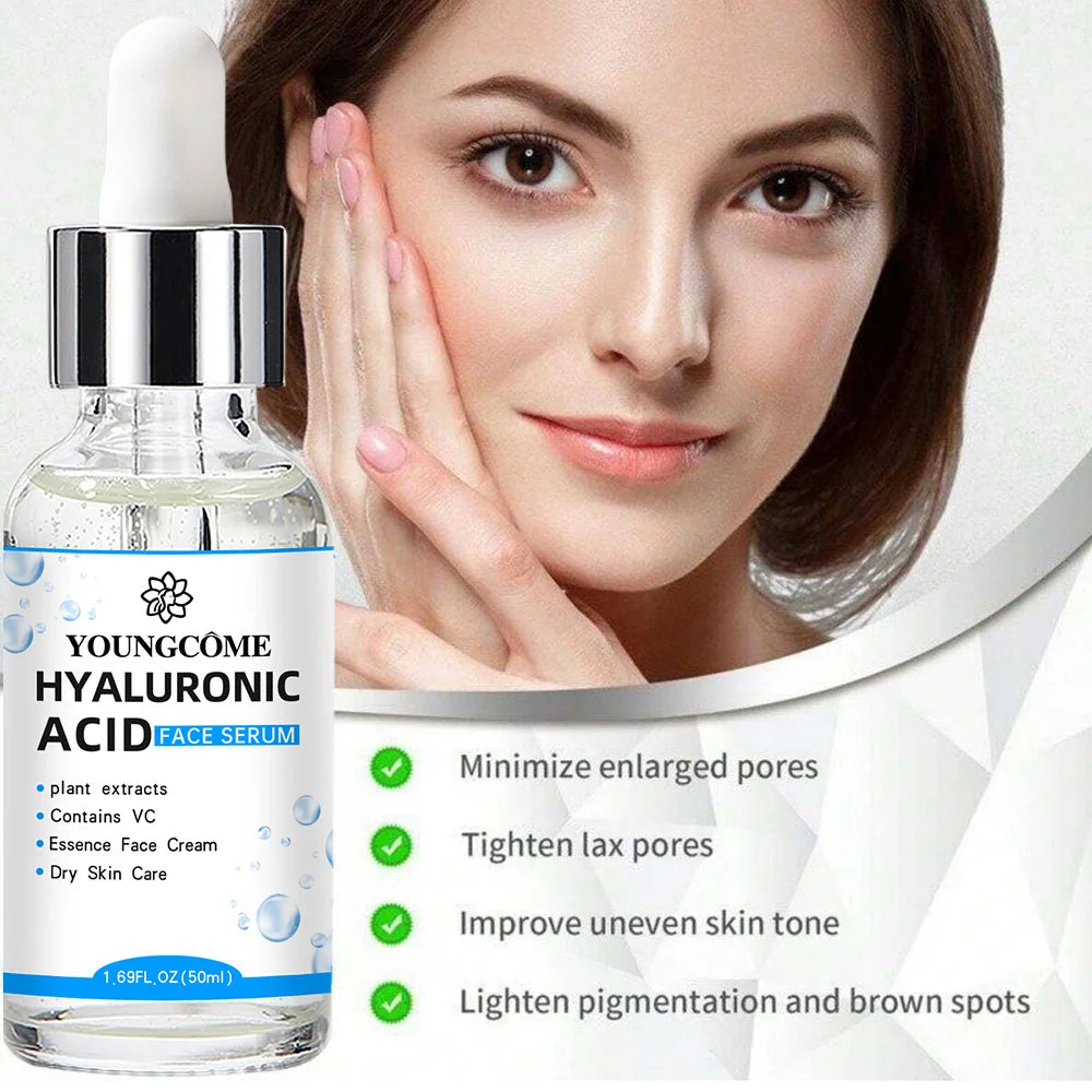 Esencia facial de ácido hialurónico para una hidratación profunda de la piel del rostro.