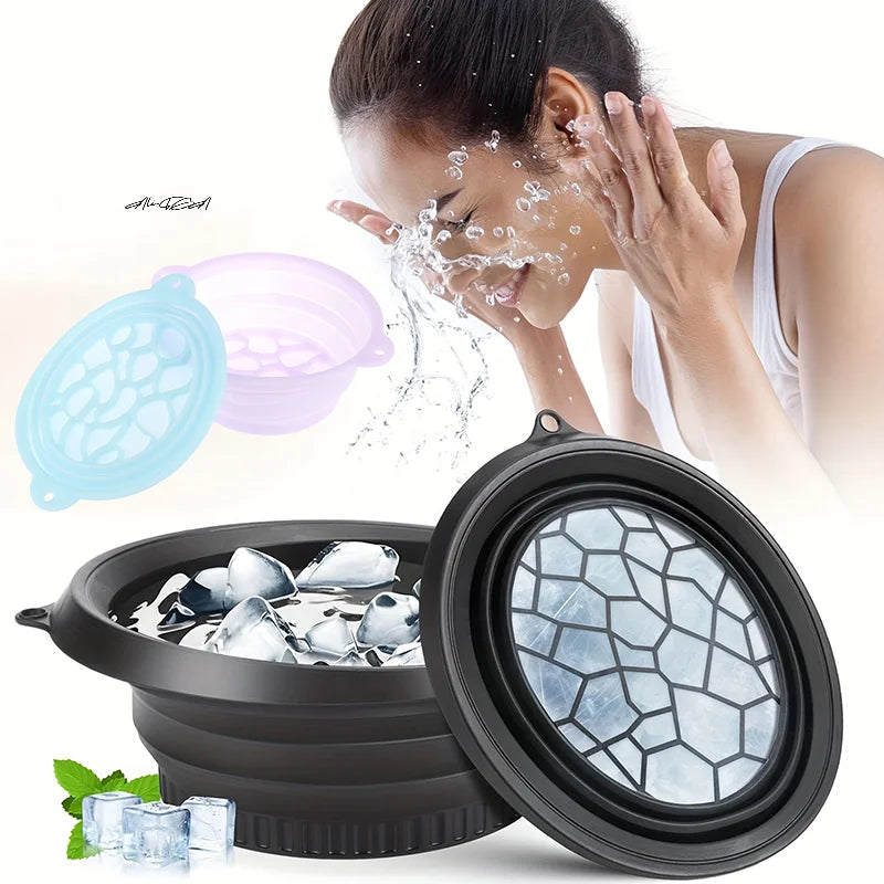 ✨ Cuenco de baño de hielo plegable de silicona para el cuidado facial ✨