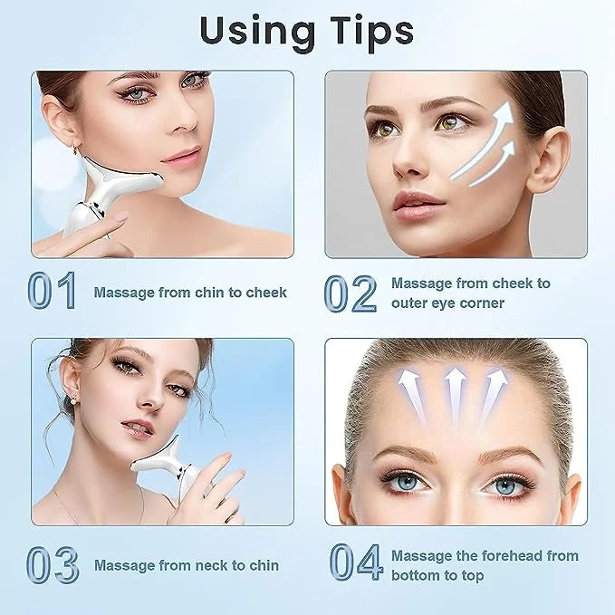 Masajeador Facial Antiarrugas con Estiramiento EMS y Luz LED