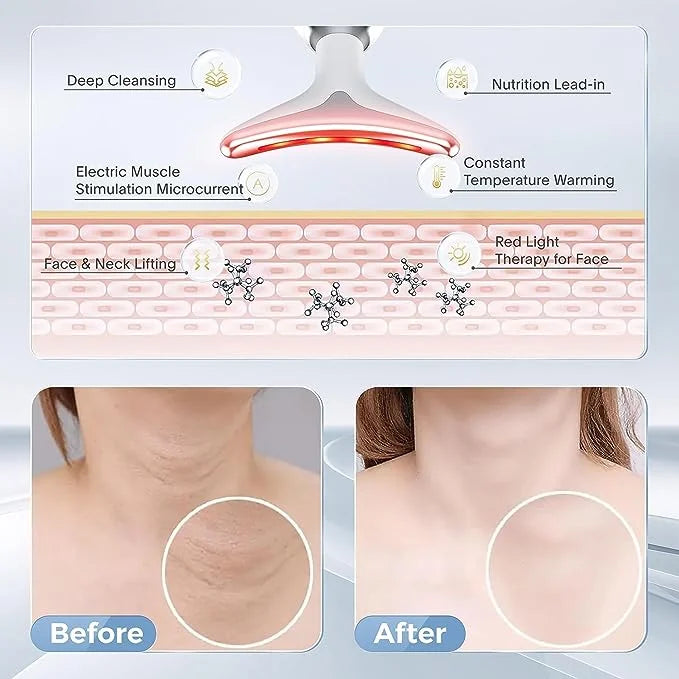 Masajeador Facial Antiarrugas con Estiramiento EMS y Luz LED